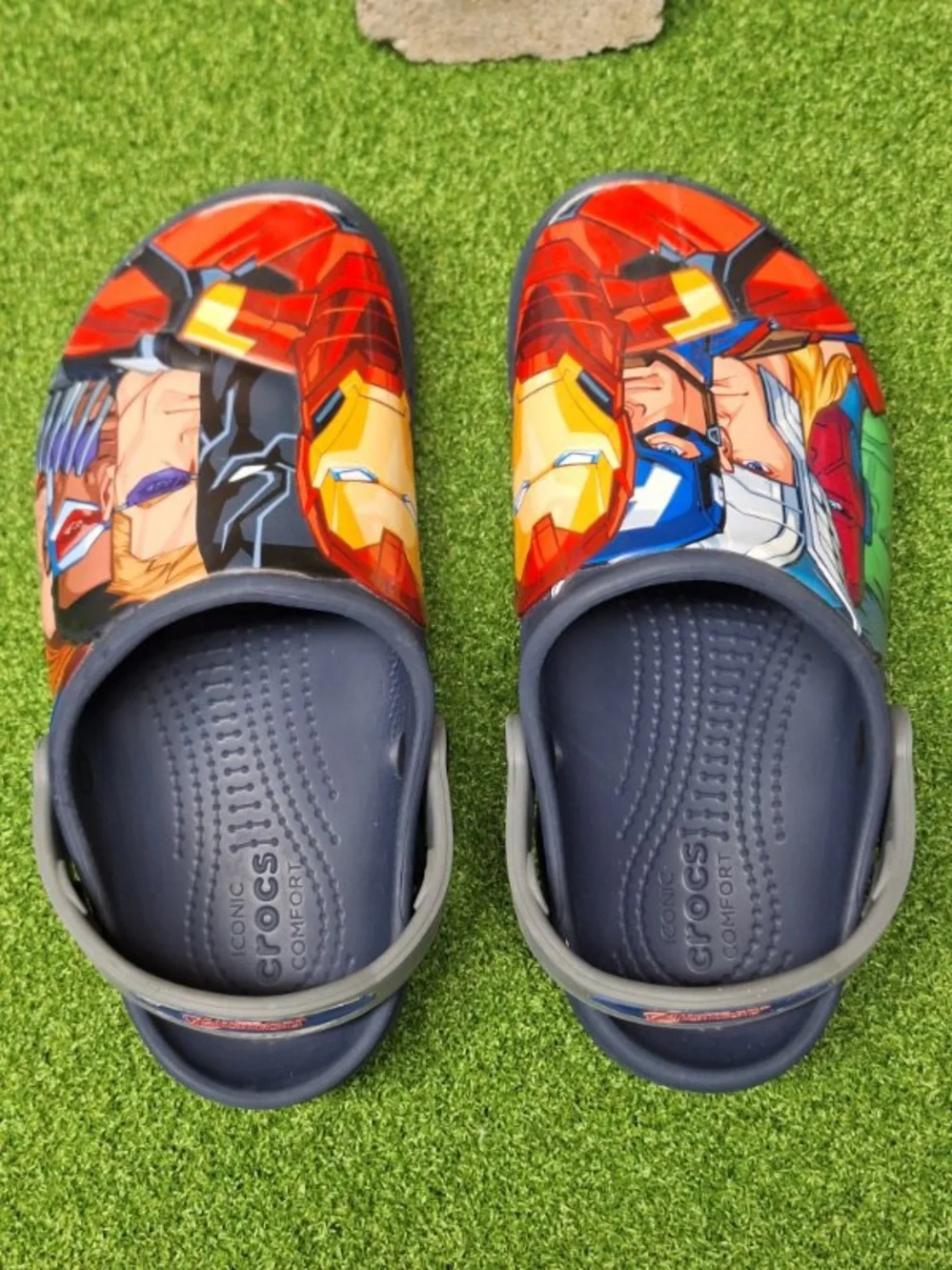 CROCS marvel Kids Graphic Clog in Navy, Red and Yellow